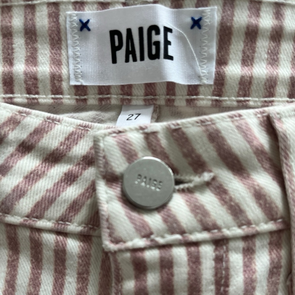 PAIGE Pink & Cream Striped Hoxton Ankle Sz27